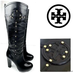Tory Burch Colleen Studded Platform Knee High Boots 10